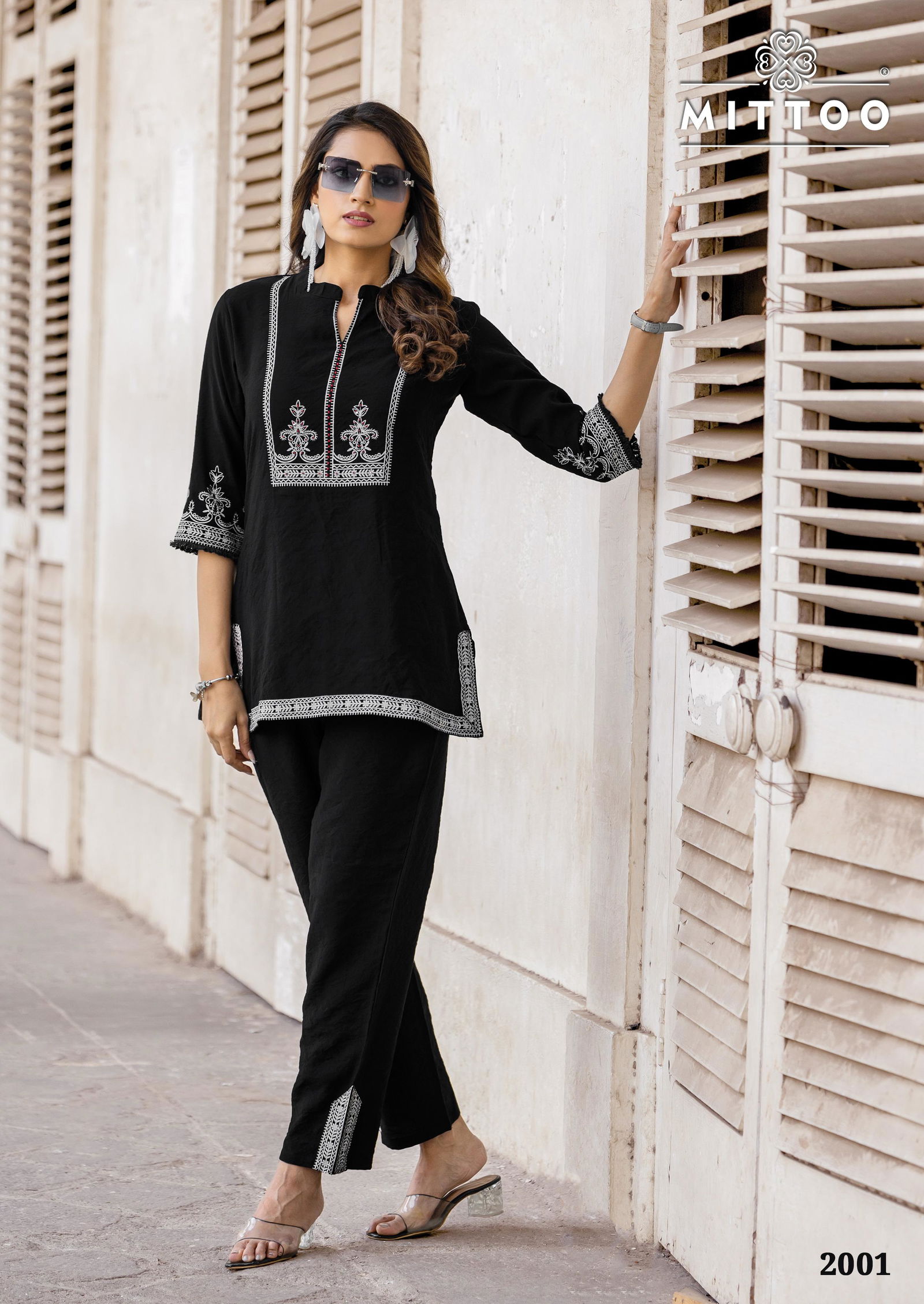 Korra By Mittoo Viscose Slub Print With Handwork Co Ord Set Wholesale Online